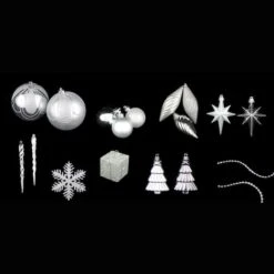 Northlight 125ct 5.5" Splendor Silver Shatterproof 4-Finish Christmas Ornaments -Michaels Store D491153S 13