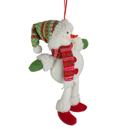 Northlight 13" Jolly Smiling Plush Snowman Hanging Christmas Ornament 3 Northlight 13" Jolly Smiling Plush Snowman Hanging Christmas Ornament - Image 3