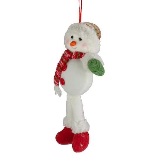 Northlight 13" Jolly Smiling Plush Snowman Hanging Christmas Ornament 4 Northlight 13" Jolly Smiling Plush Snowman Hanging Christmas Ornament - Image 4