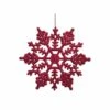 Northlight 24ct. 4" Berry Red Glitter Snowflake Christmas Ornaments