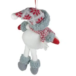 Northlight 14" Gray & Red Plush Snowman Hanging Christmas Ornament -Michaels Store D491160S 3