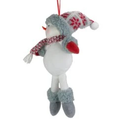 Northlight 14" Gray & Red Plush Snowman Hanging Christmas Ornament -Michaels Store D491160S 4
