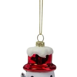 Northlight 5.5" White & Red Glass Snowman Christmas Ornament -Michaels Store D491161S 5