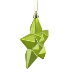 12ct. 5" Matte Green Kiwi Glittered Star Shatterproof Christmas Ornaments -Michaels Store D491163S 2