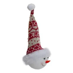 Northlight 7" Smiling Snowman Head Wearing A Winter Hat Christmas Ornament -Michaels Store D491164S 2