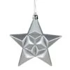 12ct. 5" Glitter & Matte Silver Splendor Shatterproof Star Christmas Ornaments