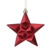 12ct. 5" Glitter Matte Red & Gold Star Shatterproof Christmas Ornaments