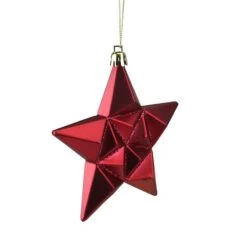 12ct. 5" Glitter Matte Red & Gold Star Shatterproof Christmas Ornaments -Michaels Store D491166S 2