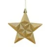 12ct. 5" Glitter & Matte Vegas Gold Shatterproof Christmas Star Ornaments