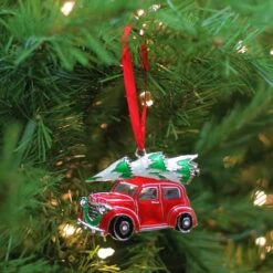 Northlight 3" Red & White Car With Tree Christmas Ornament -Michaels Store D491168S 3