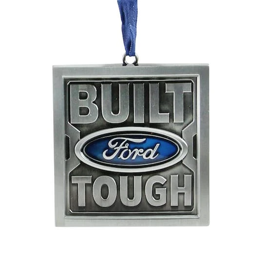 Northlight 3" Brushed Nickel Plated Built Ford Tough Christmas Ornament 1 Northlight 3" Brushed Nickel Plated Built Ford Tough Christmas Ornament