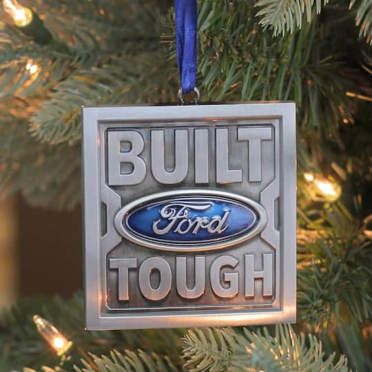 Northlight 3" Brushed Nickel Plated Built Ford Tough Christmas Ornament 4 Northlight 3" Brushed Nickel Plated Built Ford Tough Christmas Ornament - Image 4