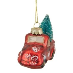 Northlight 4" Red Metallic Truck With A Sisal Tree Glass Christmas Ornament -Michaels Store D491175S 13