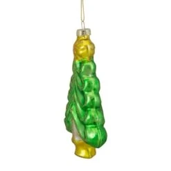 Northlight 5" Pearl & Glitter Green & Gold Glass Christmas Tree Hanging Ornament -Michaels Store D491177S 2