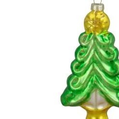 Northlight 5" Pearl & Glitter Green & Gold Glass Christmas Tree Hanging Ornament -Michaels Store D491177S 3