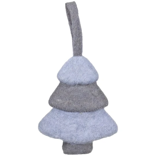 Northlight 6" Gray & Blue Felt Christmas Tree Ornament 1 Northlight 6" Gray & Blue Felt Christmas Tree Ornament