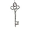 10" Silver Antique Finish Rhinestone Embellished Key Christmas Ornament