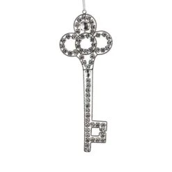 10" Silver Antique Finish Rhinestone Embellished Key Christmas Ornament 6 10" Silver Antique Finish Rhinestone Embellished Key Christmas Ornament -Michaels Store D491182S 11