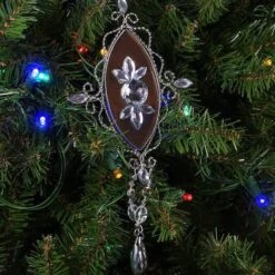 9.5" Silver Elegant Jeweled Mirrored Drop Christmas Ornament -Michaels Store D491184S 2