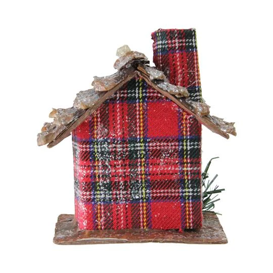 Northlight 4" Frosted & Glittered Red & Brown Plaid Country Cabin Christmas Ornament 5 Northlight 4" Frosted & Glittered Red & Brown Plaid Country Cabin Christmas Ornament - Image 5