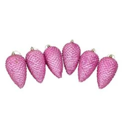 6ct. 6.5" Pink Shatterproof Glitter Pine Cone Christmas Ornaments 6 6ct. 6.5" Pink Shatterproof Glitter Pine Cone Christmas Ornaments -Michaels Store D491186S 2