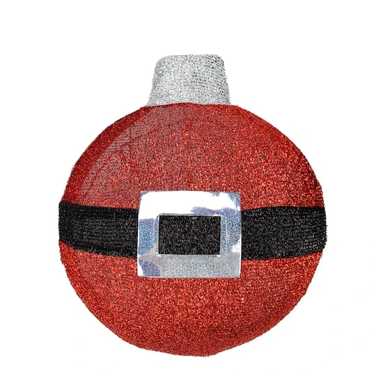 Northlight 17.25" Pre-Lit Red & Black Christmas Ball Ornament Wall Décor 2 Northlight 17.25" Pre-Lit Red & Black Christmas Ball Ornament Wall Décor - Image 2