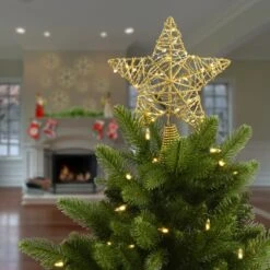 9" Gold Star Tree Top With Dual Color® Lights -Michaels Store D491237S 2