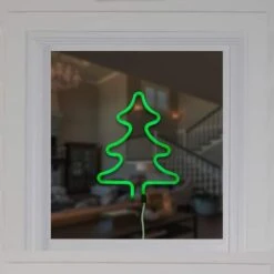 Northlight 9.5" Green Neon LED Christmas Tree Window Silhouette 7 Northlight 9.5" Green Neon LED Christmas Tree Window Silhouette -Michaels Store D491424S 2