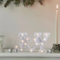 Northlight 12.75" White Joy LED Christmas Marquee Wall Sign -Michaels Store D491425S 1