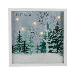 Northlight 10" LED Lighted Let It Snow Winter Forest Christmas Wall Art -Michaels Store D491426S 11
