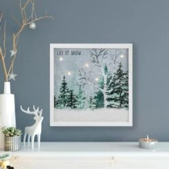 Northlight 10" LED Lighted Let It Snow Winter Forest Christmas Wall Art -Michaels Store D491426S 12