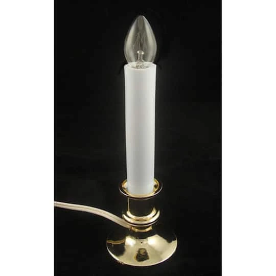 Northlight 9" White & Gold Christmas Candle Lamp With Sensor 4 Northlight 9" White & Gold Christmas Candle Lamp With Sensor - Image 4