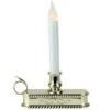 Northlight 8.75" Pre-Lit White & Gold LED C5 Flickering Christmas Candle Lamp With Handle Base