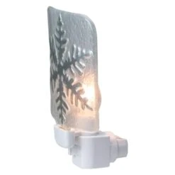 Northlight Silver Snowflake Glass Christmas Night Light -Michaels Store D491467S 2