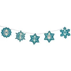 Impact 10ct. Blue & White Snowflake Clear Christmas Lights