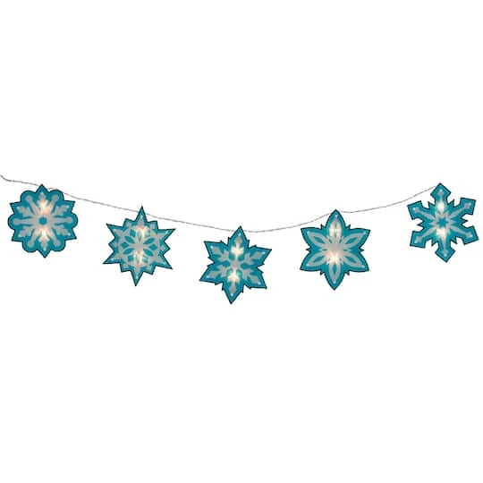 Impact 10ct. Blue & White Snowflake Clear Christmas Lights 1 Impact 10ct. Blue & White Snowflake Clear Christmas Lights