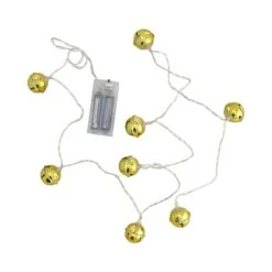 Northlight 8ct. Gold LED Jingle Bell Christmas Lights -Michaels Store D491475S 3