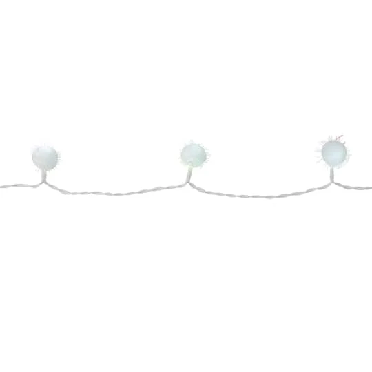 Northlight 40ct. Cool White Iridescent Snowball LED Christmas String Lights 1 Northlight 40ct. Cool White Iridescent Snowball LED Christmas String Lights
