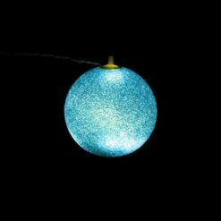 Sienna 7" Blue Shimmering Sphere Mini Ball Outdoor Decorative Patio Christmas String Lights -Michaels Store D491503S 2