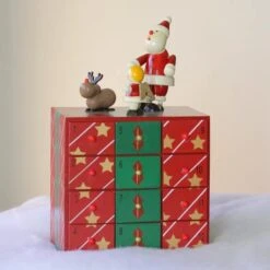 Northlight 10.5" Red & Green Elegant Advent Storage Calendar Box -Michaels Store D491520S 4