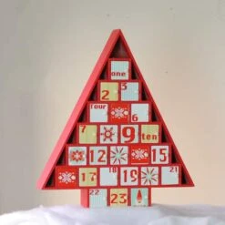 Northlight 14.5" Red Tree Shaped Christmas Advent Calendar Decoration -Michaels Store D491521S 2