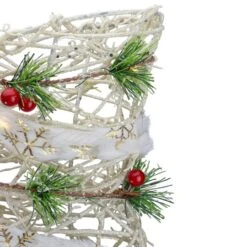 Northlight 20" White Rattan Berry & Pinecone Christmas Bow 7 Northlight 20" White Rattan Berry & Pinecone Christmas Bow -Michaels Store D491530S 3