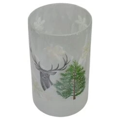 Northlight 10" Winter Deer Flameless Glass Christmas Candle Holder -Michaels Store D491536S 3
