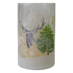 Northlight 10" Winter Deer Flameless Glass Christmas Candle Holder -Michaels Store D491536S 6