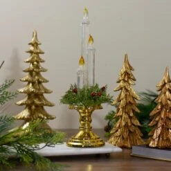 Northlight 14.5" Lighted Water Candle On Gold Base With Berries 7 Northlight 14.5" Lighted Water Candle On Gold Base With Berries -Michaels Store D491538S 2