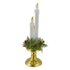 Northlight 14.5" Lighted Water Candle On Gold Base With Berries 8 Northlight 14.5" Lighted Water Candle On Gold Base With Berries -Michaels Store D491538S 3