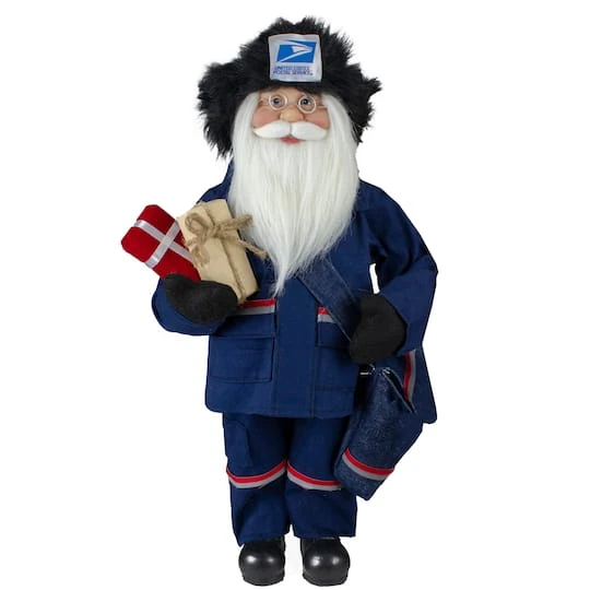 Northlight 17" United States Postal Service Standing Santa Claus Figurine 2 Northlight 17" United States Postal Service Standing Santa Claus Figurine - Image 2