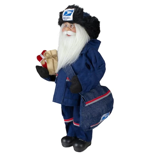 Northlight 17" United States Postal Service Standing Santa Claus Figurine 3 Northlight 17" United States Postal Service Standing Santa Claus Figurine - Image 3