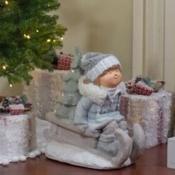 Northlight 15" Lighted Girl On Sled Tabletop Decoration -Michaels Store D491571S 2