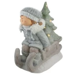 Northlight 15" Lighted Girl On Sled Tabletop Decoration -Michaels Store D491571S 3